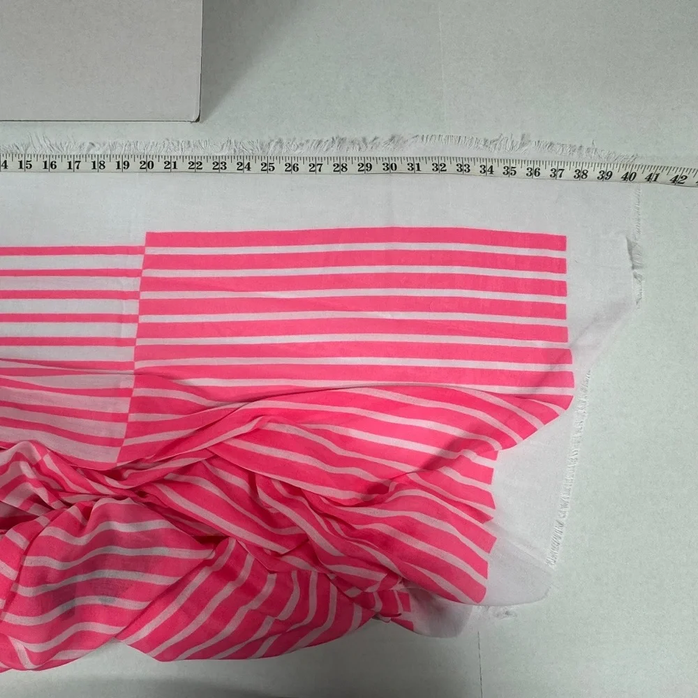Steve Madden Pink and White Striped Oversized Scarf or Wraps - 74